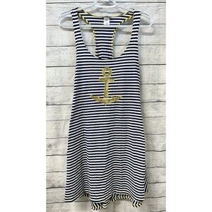 Large Sperry Womens Maiden Voyage Racerback Swimsuit Cover Up Dress Anchor